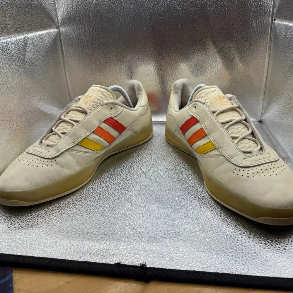 Size 9.5 Adidas‎ Lucas Puig Cream Multi Gradient Mens Leather Skate Shoes GZ2765